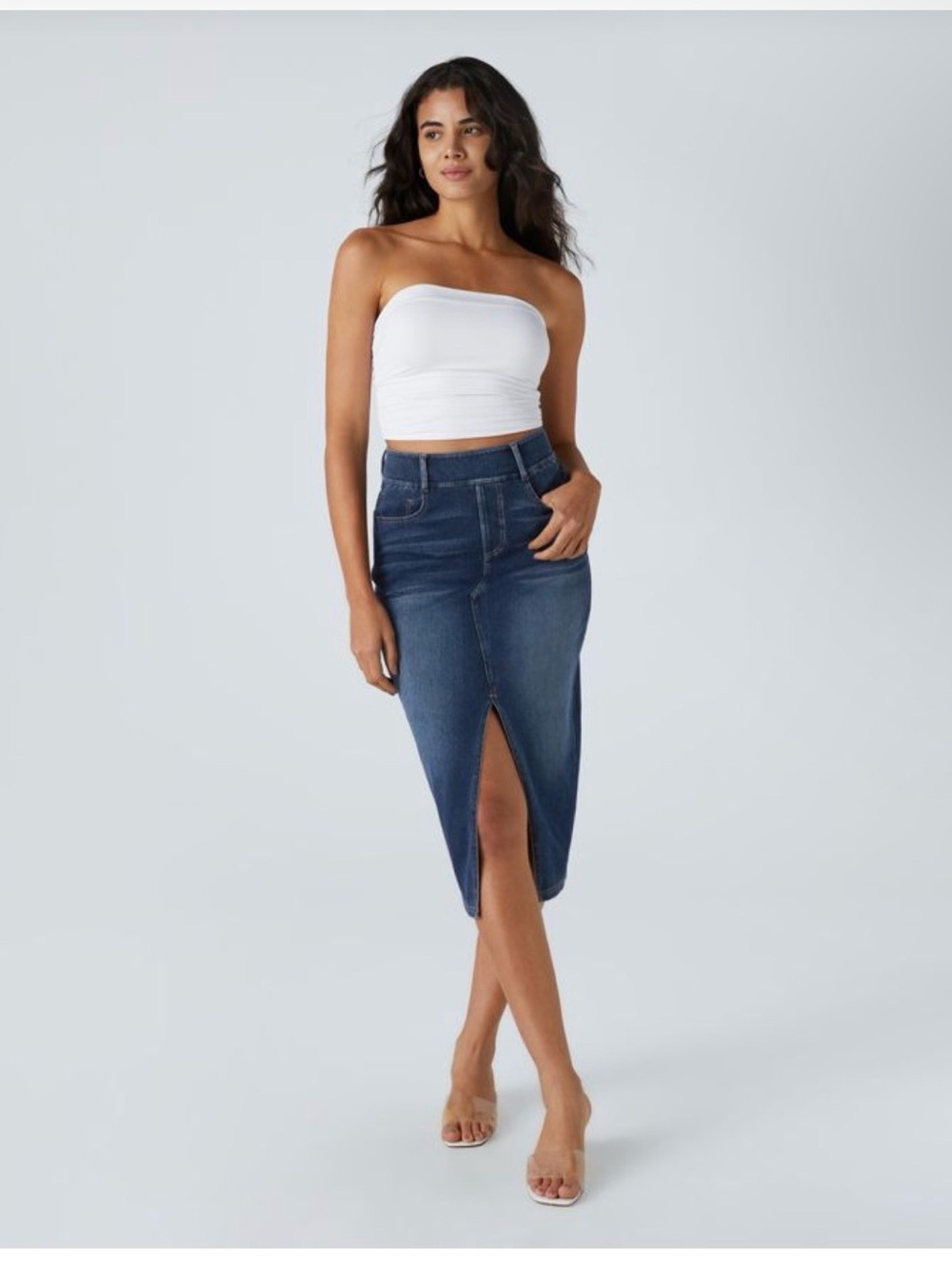 💙🔥💙 NWT Halara Flex High-Waisted Midi Skirt with Front Slit Sz. XS